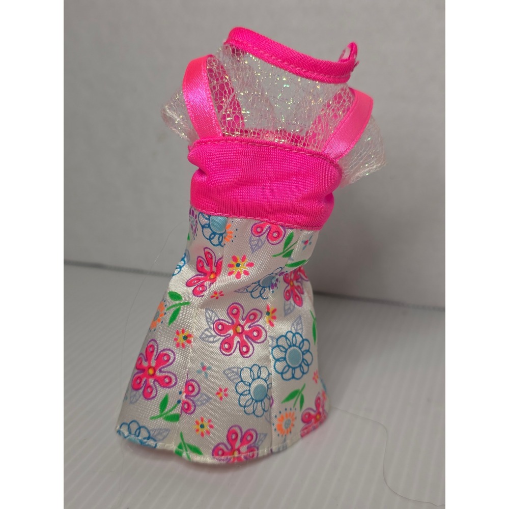 Barbie‎ Flower Fun Floral Mini Dress Pink Mesh Mattel Vintage